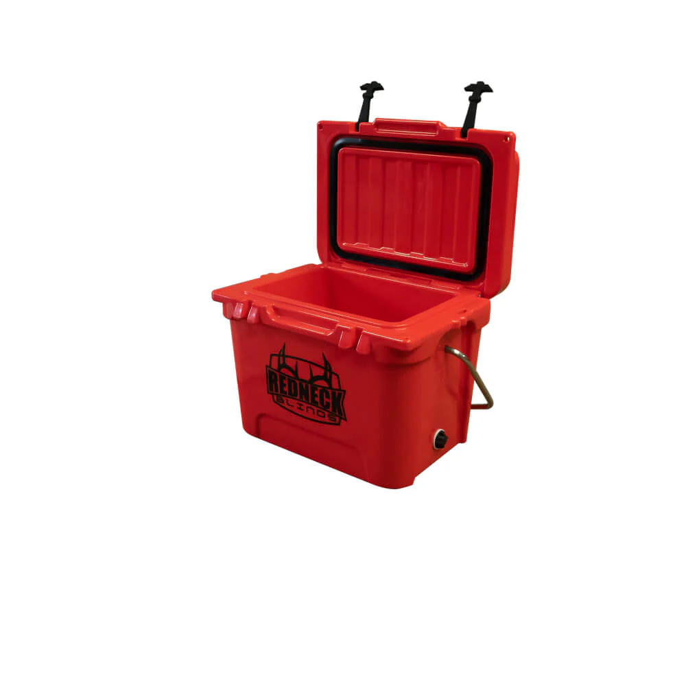 20 Qt Cooler - Red w/ Redneck Logo & Handle - Image 3